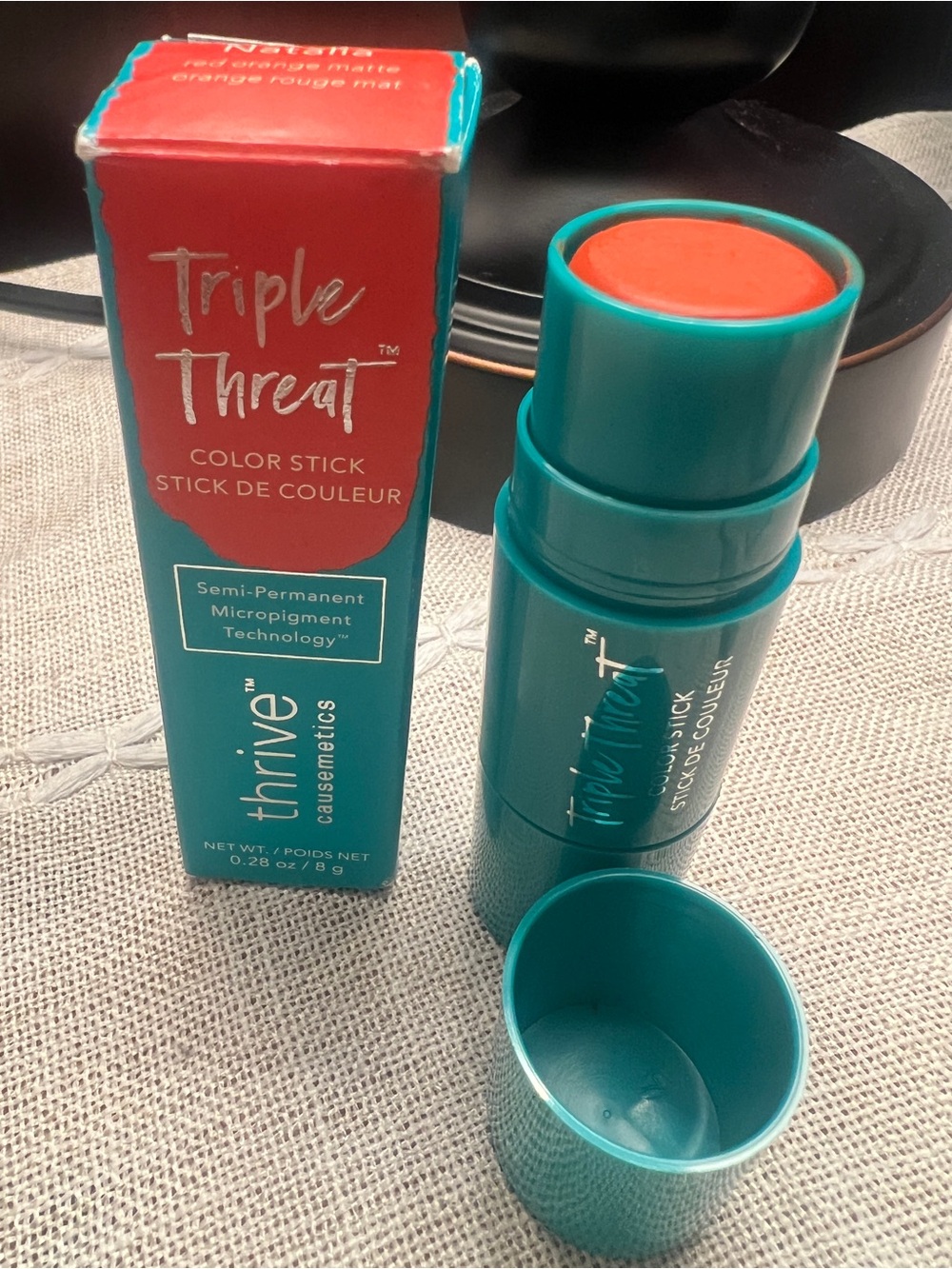 Thrive Causemetics Triple Threat Color Stick “Natalia” Red Orange Matte